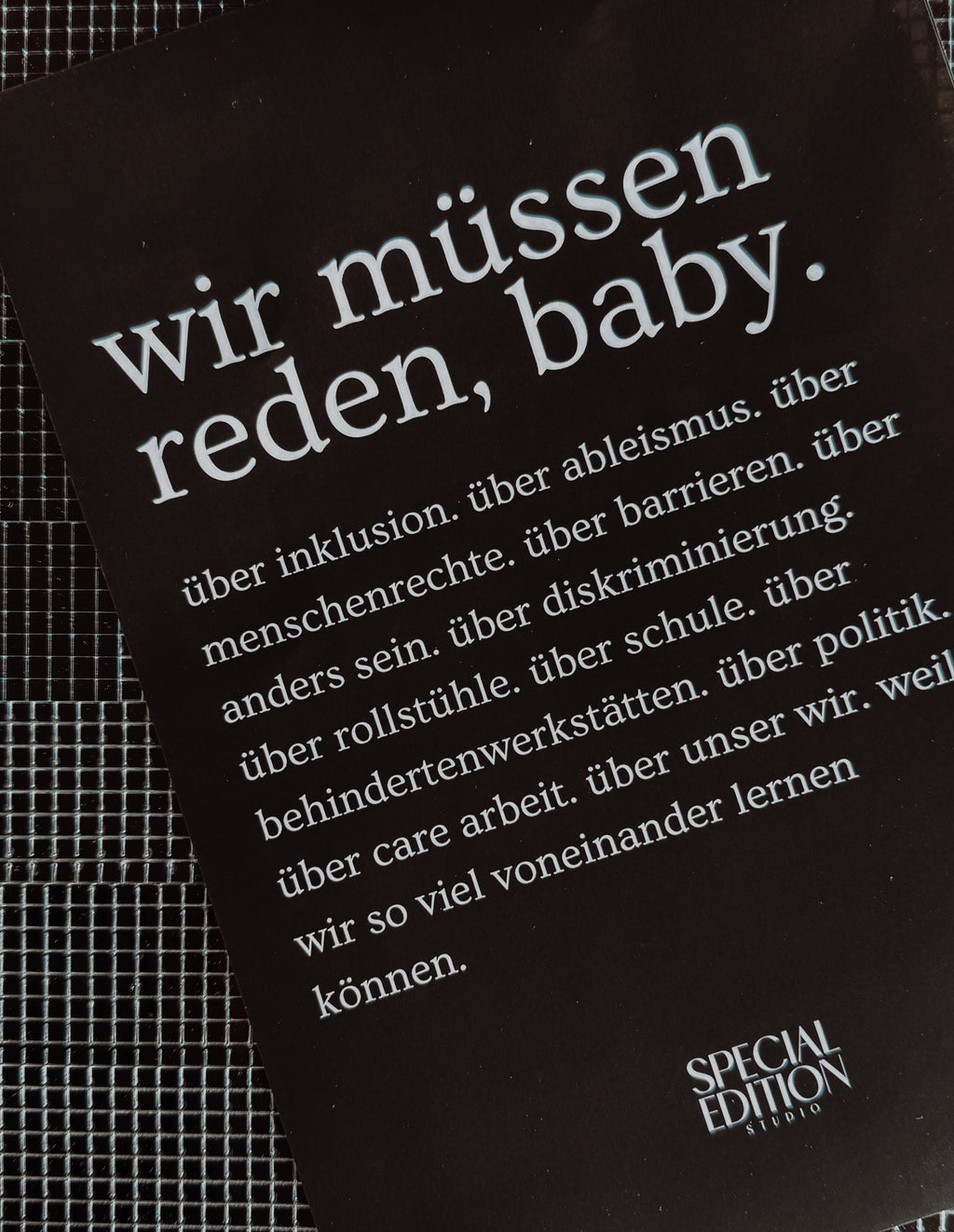 Poster "wir müssen reden, baby."